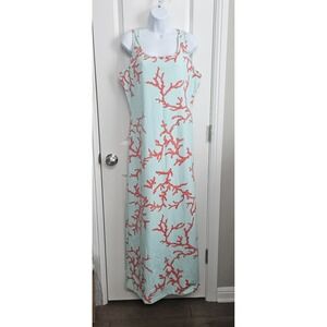 J. McLAUGHLIN CHARLOTTE MAXI SLEEVELESS CORAL  Dress Catalina Cloth Sz L NWT
